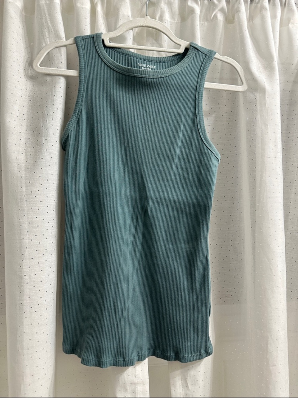 Nine West Teal Ribbed Tank Top